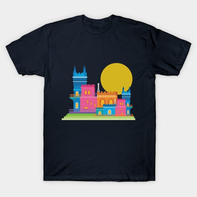 Fairy Tale Castle T-Shirt by evisionarts